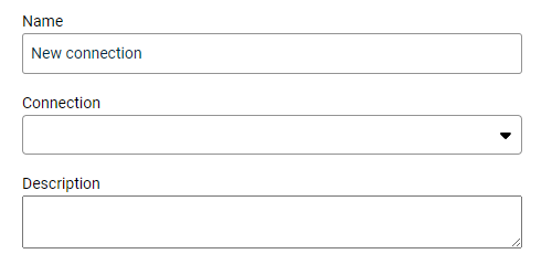 Displays the input fields for configuring the general settings of a connection to a data source