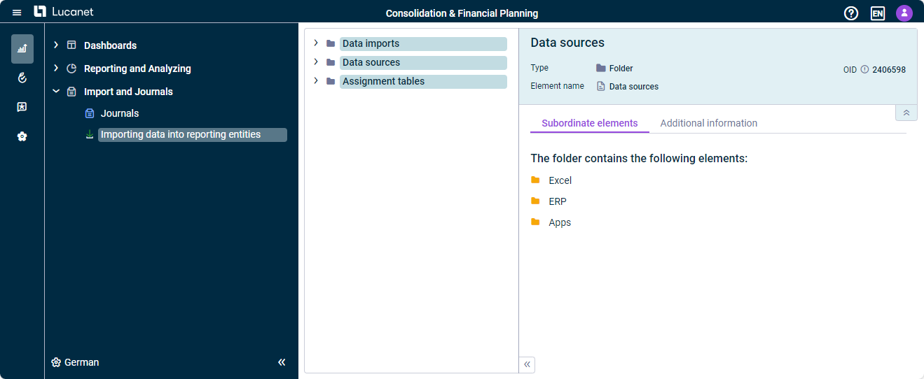 The user interface of 'Import and Journals' is displayed.